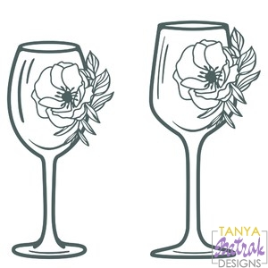 Wine Glasses With Flowers